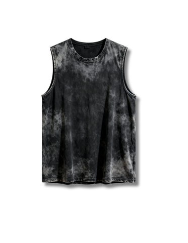 Alpha Cut Vest (Oversized Acid Wash Vest — 220 GSM)