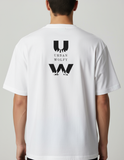 Oversized White Cotton T‑Shirt — Wolf Back Print (Copy)