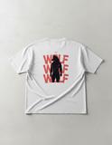 Oversized White Cotton T‑Shirt — Wolf Back Print